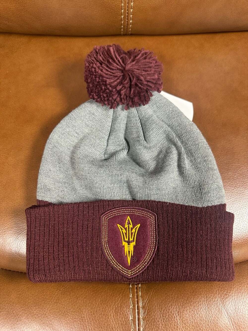 NCAA Adidas Arizona State Sun Devils Pom Pom Cuffed Knit Beanie Skully - .com,